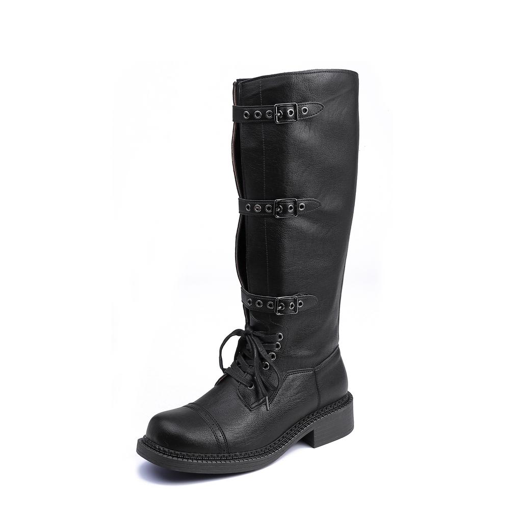 Grape mother winter new long knight boots women's trend small thick-soled heightening boots comfortable soft sole not tired feet