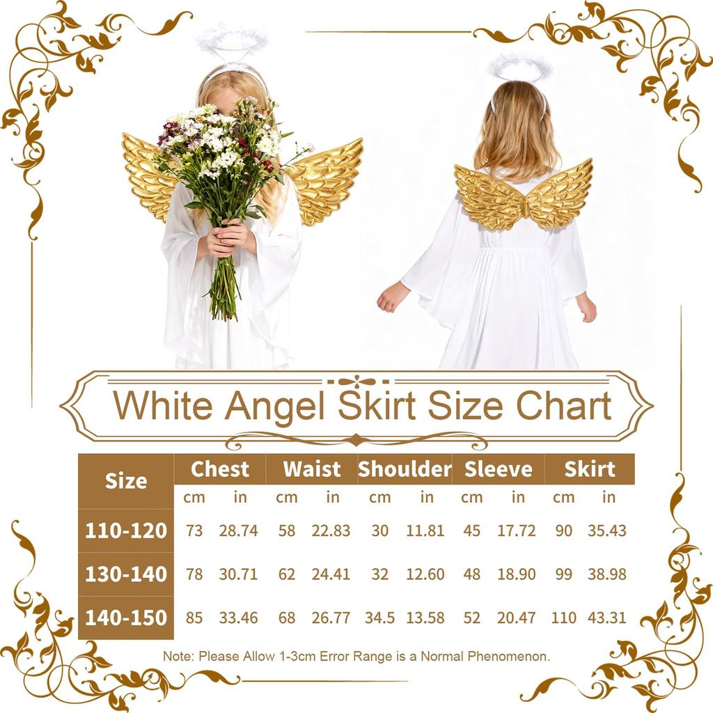 [Yi-gog] Weihnachtliches Kinder-Engelskostüm-Set (L)