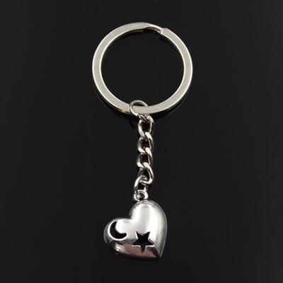 Fashion Keychain 18x19mm Heart Moon Star Cut   Pendants DIY Men Jewelry Car Key Chain Ring Holder Souvenir For Gift