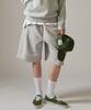 BASIC HOUSE Uni Bermuda Wide Single-Pleat Special Double-Sided Shorts Melange Grey