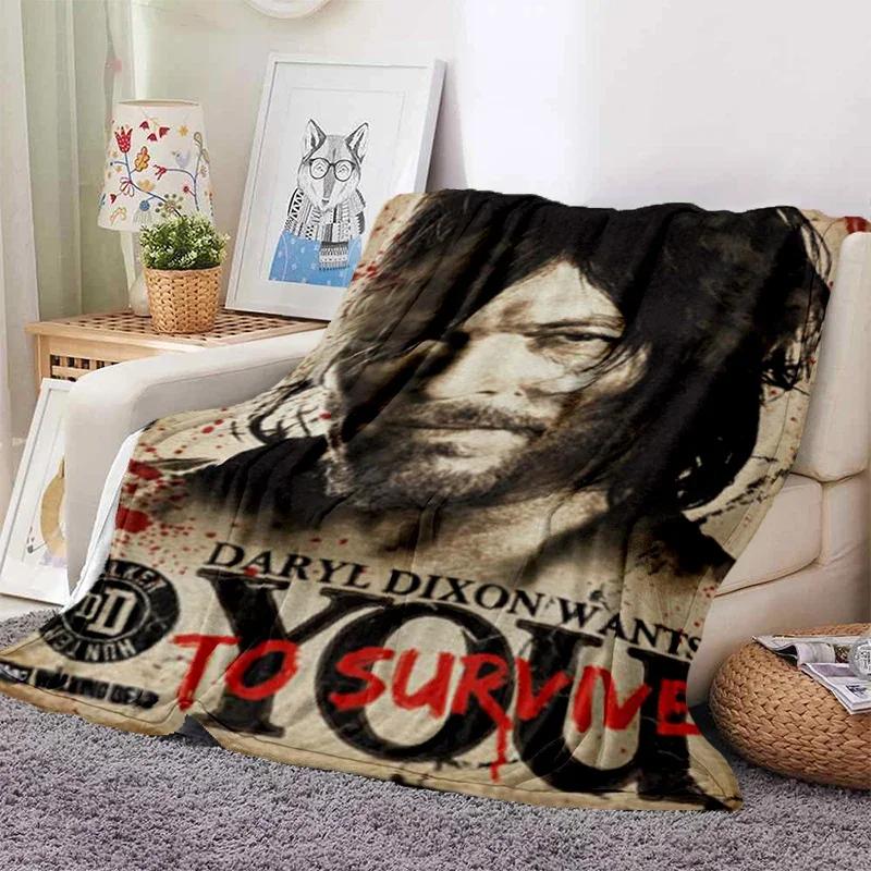 Drama The Walking Dead Series Soft Throw Blanket Zombie Movie Printed Bedspread Sofa  Couch Camping Cover Home Decor