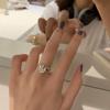 Elegant Frosted Matte Wide Band Open Ring for Women - S925 Silver Plated, Trendy INS Style