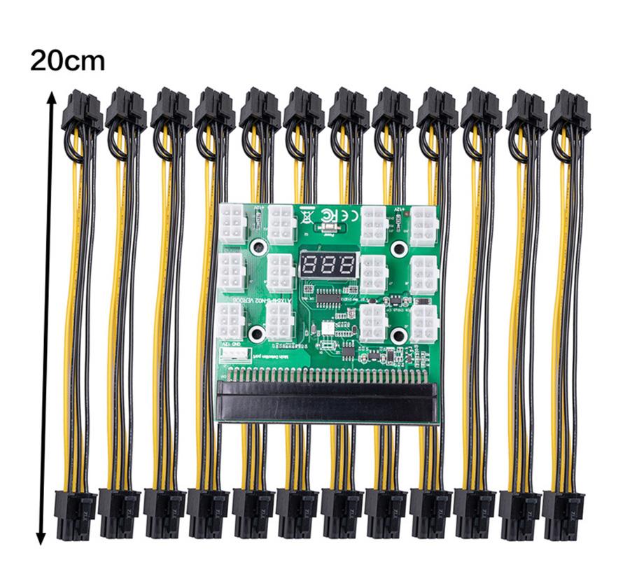 

6 Pin to 8 (6+2) Pin PCIE Adapter GPU Power Breakout Board Cable (12pcs)
