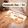 Cute Food Theme Crystal Velvet Floor Rug Personalized Custom Name Text Warm Carpet Home Decoration