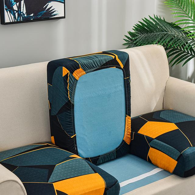 Square Lattice Printed Sofa Chair Seat Cushion Cover Elastic Sofa Slipcovers Designed For Household Pets Protector L Shape Anti -Dust Machine