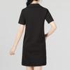 Puma Solid Color Casual Oversized Minimalist Knit Polo Short Sleeve Dress Women's Black