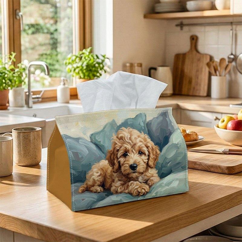 1pc Animal Tissue Box, Puppy Portrait Perfect for Outdoor Gatherings, Daily Desktop Use, And Suitable for Bedrooms, Living Rooms, And Cars, Serving As