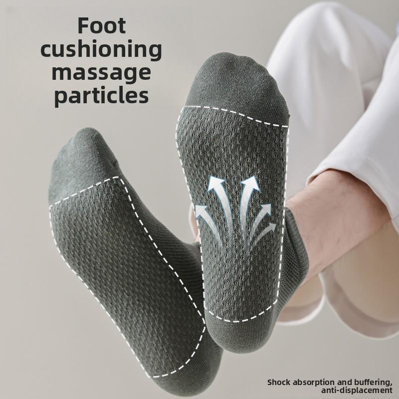 Men's Spring/Summer Lightweight Short Socks with Mesh Ventilation - Boat Style - Sporty Men's Socks - Boat Style Pure Cotton Socks for Men