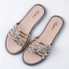Fashion Women's Silver Biscuit Beach Sandals Flip Flops Floral Hollow Crystal Clip Parker Gold Strap Sandals