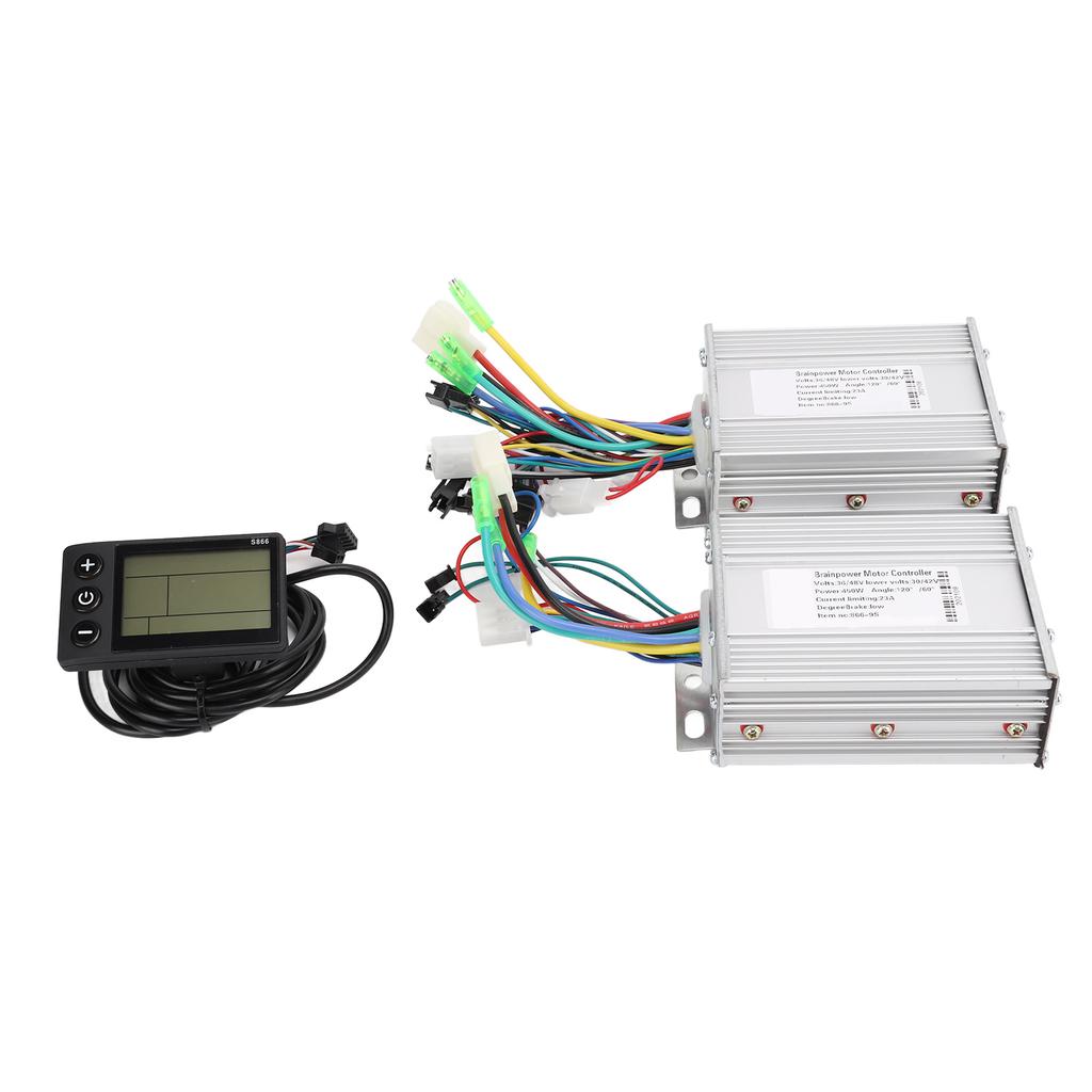 36 48V 450W Brushless Motor Dual Drive Controller Kit with 866 LCD Display Panel for Electric Bicycle Scooter
