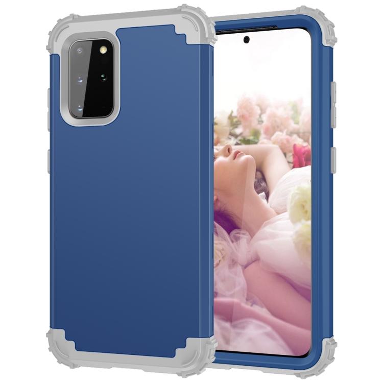 

For Galaxy S20 Plus PC + Silicone Three-piece Shockproof Protection Case For Samsung Galaxy S20+ синий