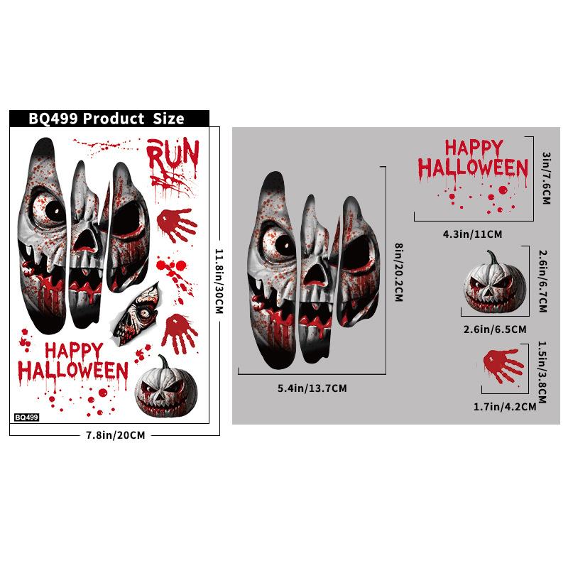 Halloween Window Clings Bloody Handprint Footprint Halloween Wall Decal Floor Clings Scary Halloween Decoration Window Stickers