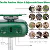 SK628 Solar Powered Animal Repeller 360 Degree Strobe Light Bird Repeller Ultrasonic Rat Repeller