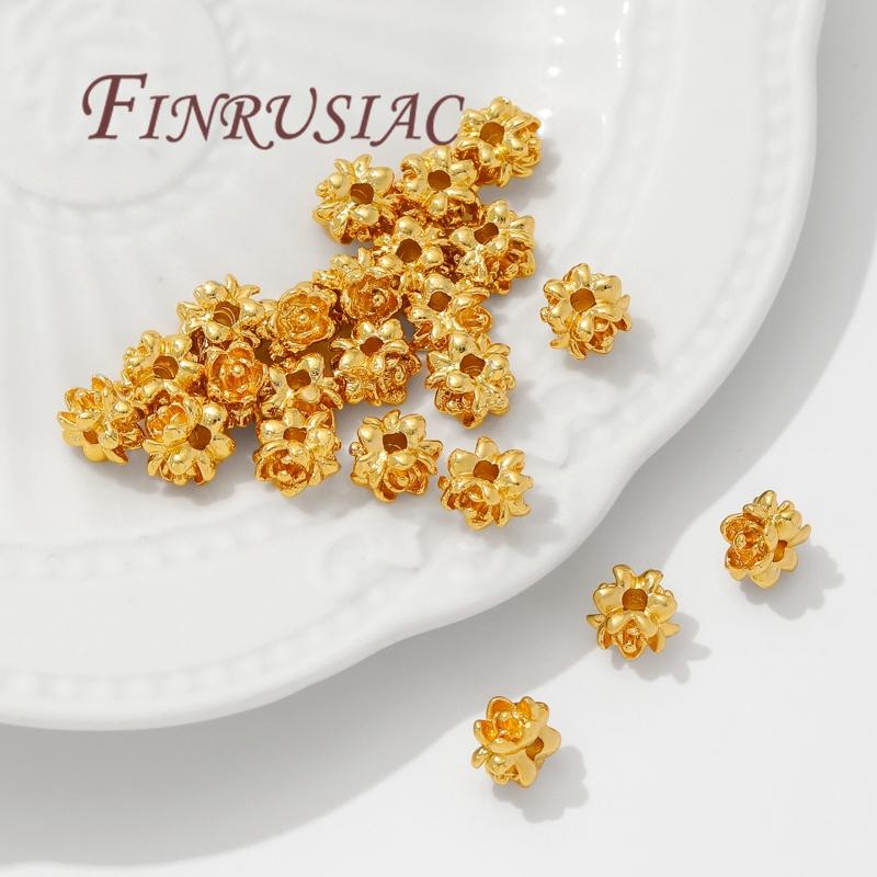 18K Gold Plated Beads For Jewelry Making,Bracelets Beads,Spacer Bead DIY Jewelry Accessories