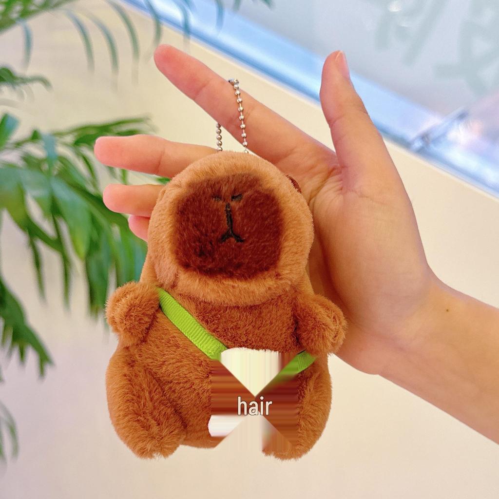Viral Capybara Backpack Charm: Plush Toy Keychain and Pendant