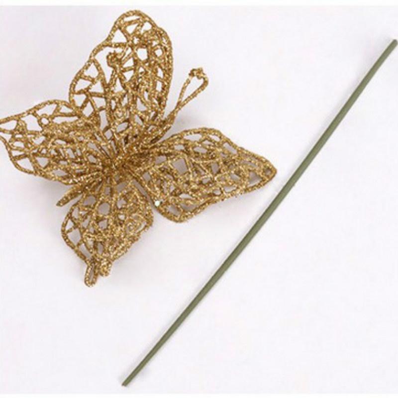 

1 шт. Украшение для дома Рождественские украшения-бабочки Рождественские украшения для елки Украшения для свадебной вечеринки Поделки Креативные подарки gold