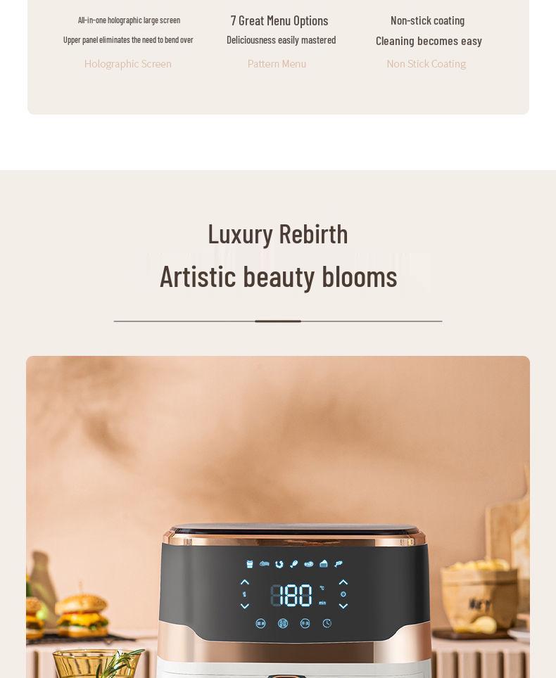 Inteligentná multifunkčná teplovzdušná rúra s veľkým objemom