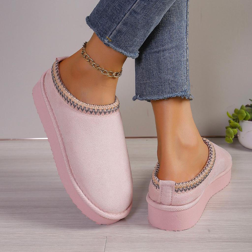 New Platform Fluffy Slippers Women/men House Flats Fashion Plush Winter Shoes Ladies Home Elegant Casual Footwear Slippers