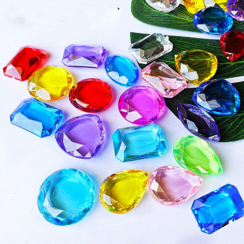 20Pcs Colorful Pirate Treasure Diamond Gems Toys Kids Jewelry Making Set Birthday Party Favors Decorations Gift For Boys Girls