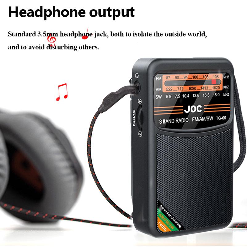 Mini Portable Full Band Radio High Sensitivity FM AM SW Radios Receiver with Retractable Antenna Support 3.5mm Headphones Play