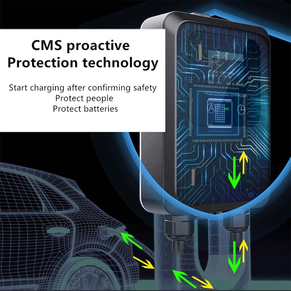 NOWY EV Wallbox 5M 7KW 32A Stacja Ładowania Samochód Dom EV Wallbox Samochód Elektryczny EV Wallbox Z 5M Kablem Ładowanie kartą/Ładuj teraz