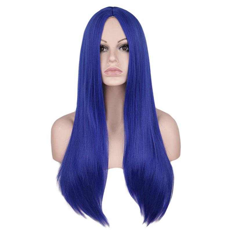 Buy Women 70 Cm Long Straight Cosplay Wig Party Red Blue Blonde 100 High Temperature Fiber