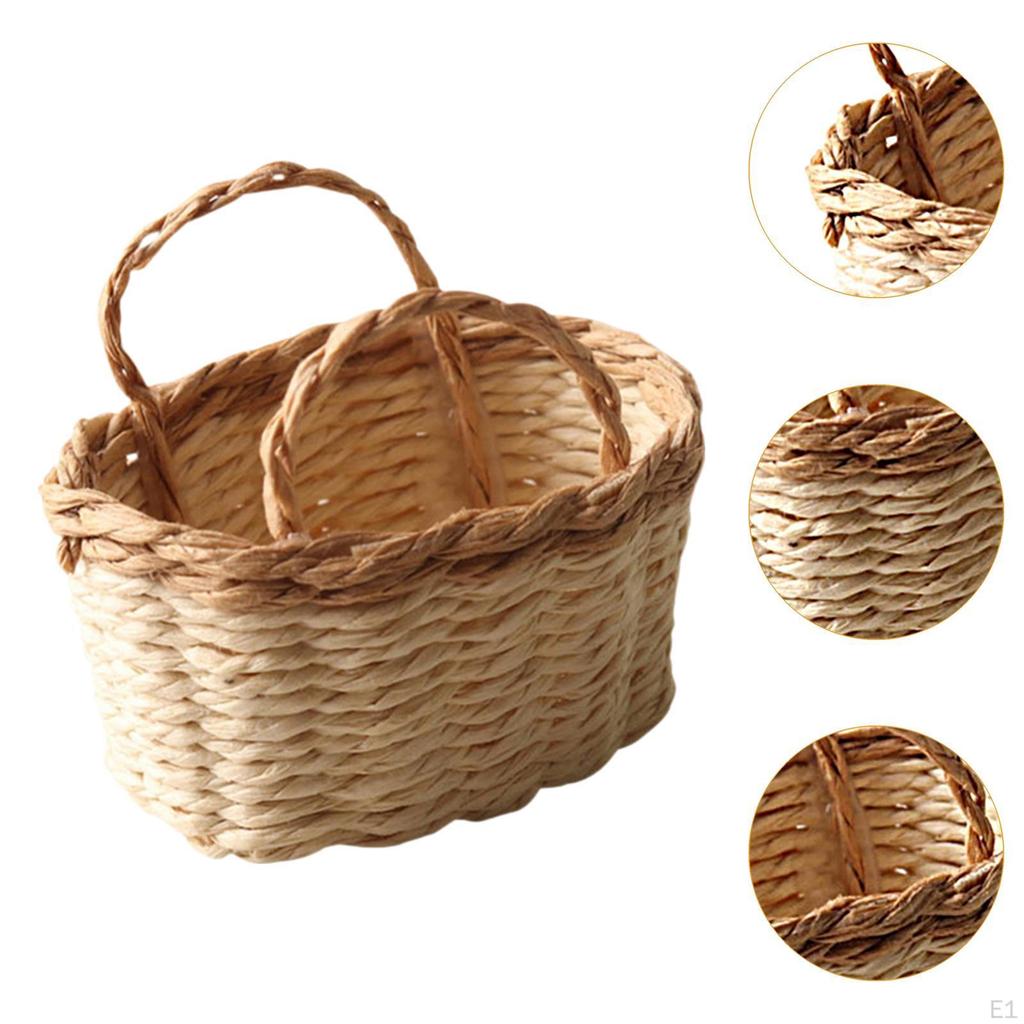 1/12 Dollhouse Accessory Storage Basket for DIY Kitchen Decor