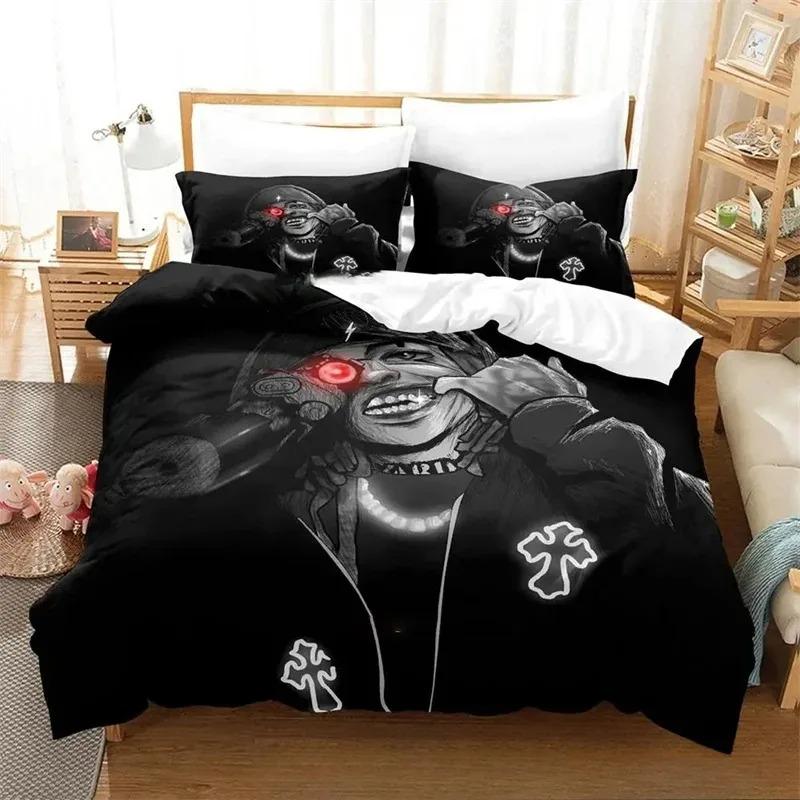 3D-print Zillakami Rapper Sängkläder Set Pojkar Flickor Enkel Dubbel Queen King Storlek Påslakan Örngott Säng pojkar Tonåringar Vuxna
