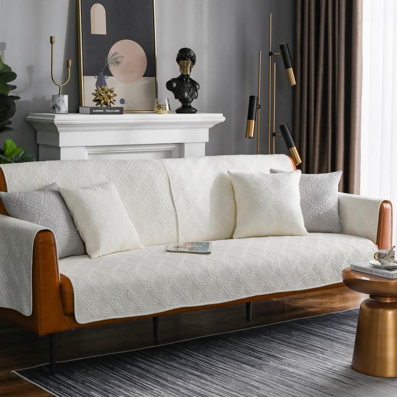 Four Seasons Universal Front and Back Cotton Quilted Sofa Cushion Modern Simple Double-sided Fabric Sofa Cushion Towel