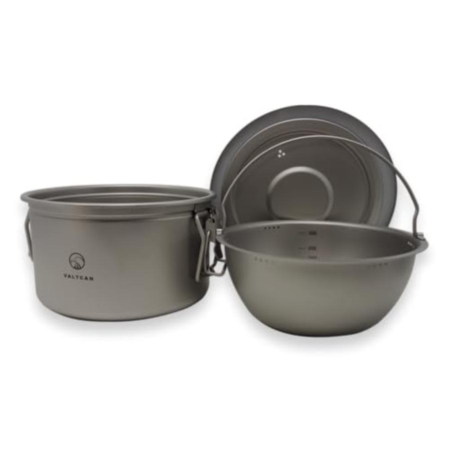 2000ml Titanium Rice Cooker Pot with Locking Lid 67 fl oz Grade 1 No Coating PFAS-Free Inner Pot with Measurement Marks Ultrali