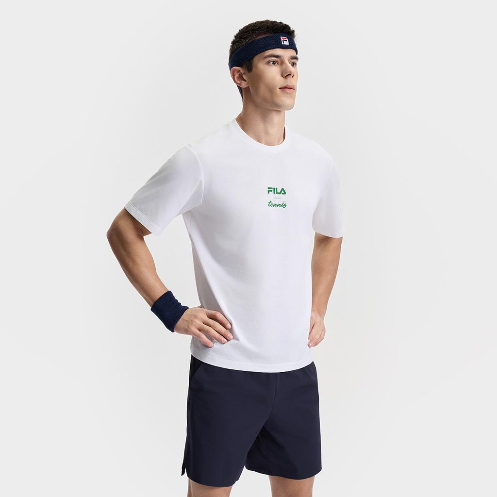New FILA Athletics T Shirt Men's Jade White A11M523119F-WT