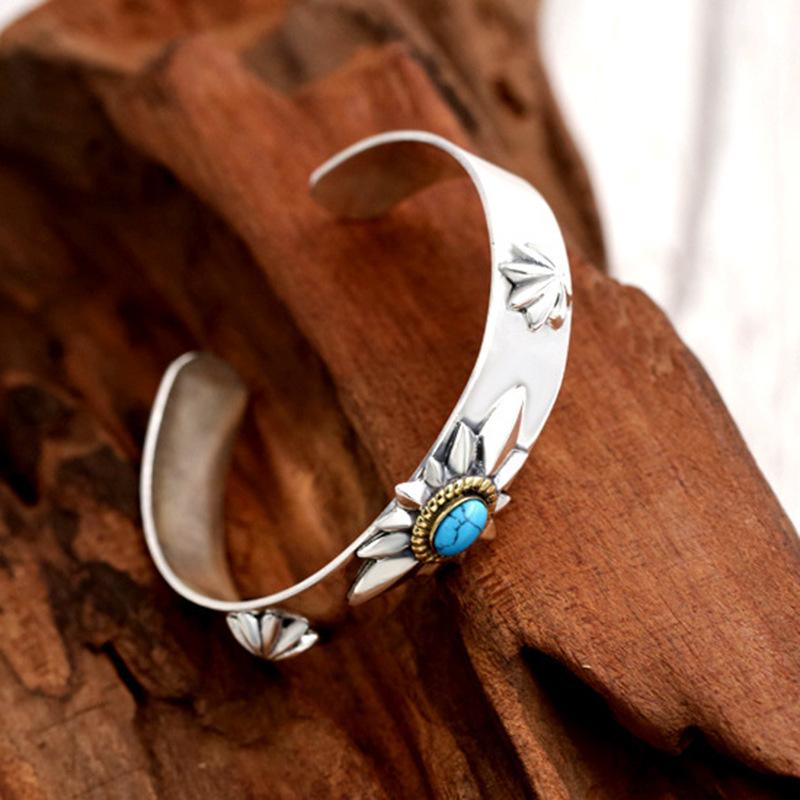 2026 Trend Glossy Inlaid Epoxy Feather Opening Bracelet for Men and Women Couples Fashion Popular