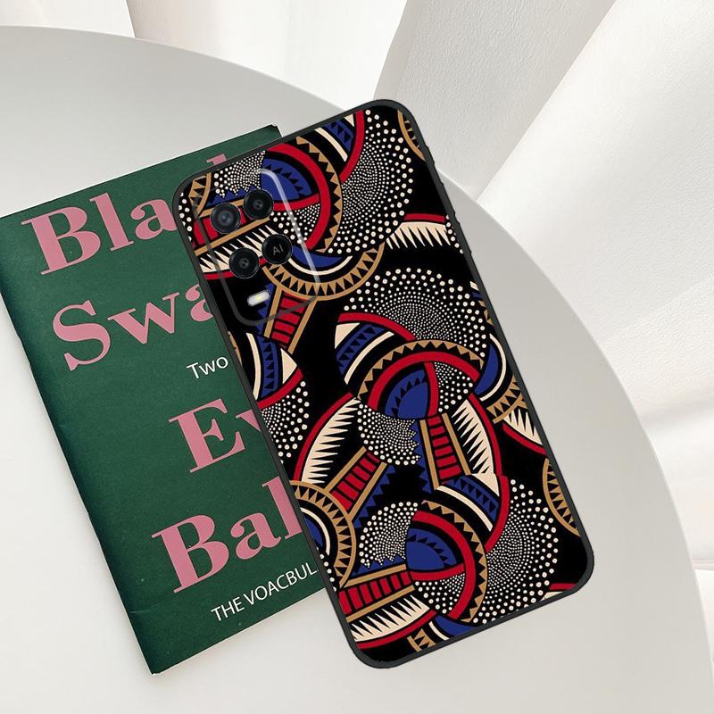 African Prints Fabric Case For Oppo A54 A74 A94 A54S A57S A15 A16 A17 A52 A72 A76 A96 A58 A78 A98 A77 A5 A9 Cover