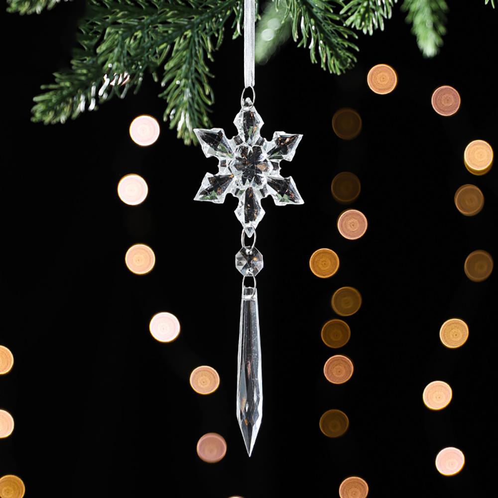 5PCS Christmas Tree Decoration Crystal Ornament Acrylic Christmas Snowflakes