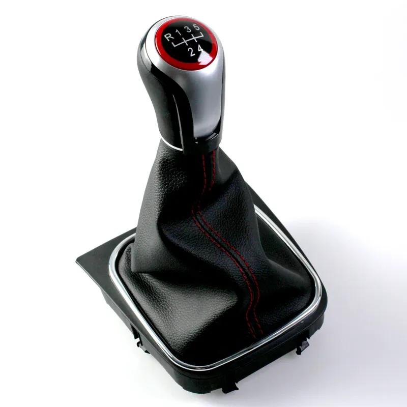 Do VW Golf 5 6 R32 GTI GTD MK5 MK6 Jetta Scirocco 5 6-biegowa gałka zmiany biegów z osłoną mieszkową ze skóry