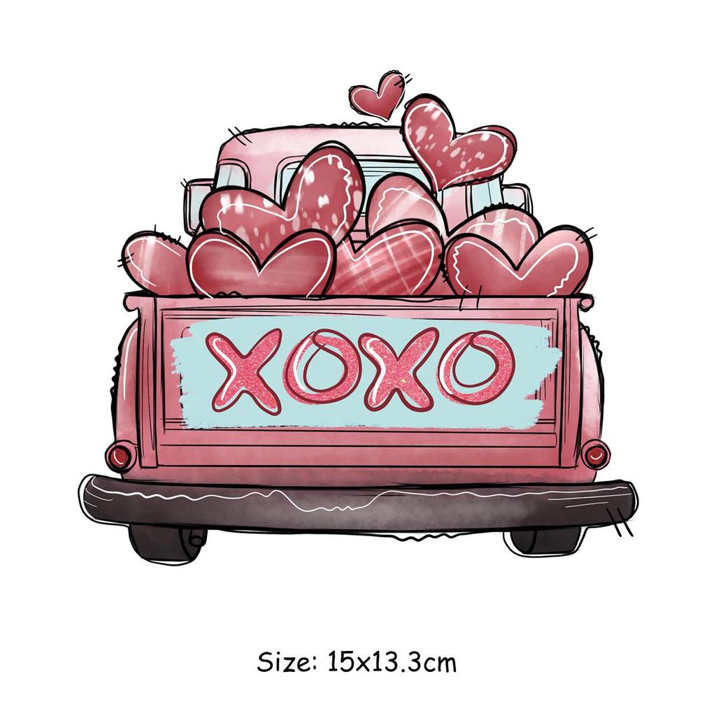 Happy Valentine'Day Patches auf Kleidung Wärmeübertragung Aufkleber Dekoration für Liebhaber Kleidung DIY Streifen Aufkleber Mädchen Junge