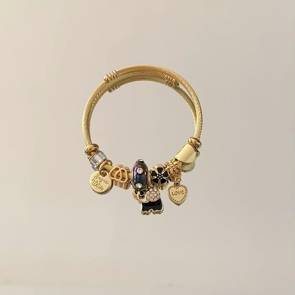 Stainless Steel Heart Shape Bracelet With Rhinestone Embellishments For Women And Men