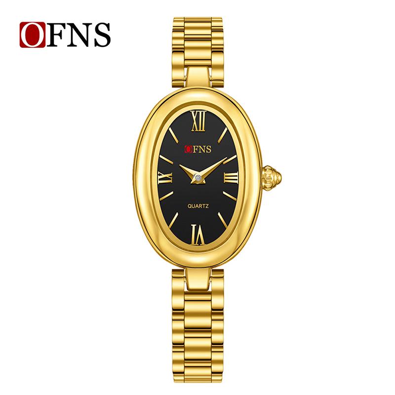 OFNS Women's Vintage Oval Waterproof Quartz Watch - French Minimalist Fashion Hot Seller