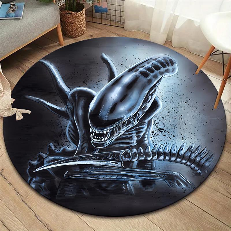 Tappeto Rotondo Alieno, Tappeto per Soggiorno Camera da Letto Divano Sala Giochi Decorazione, Tappetino Antiscivolo