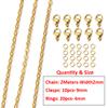 2Meters/1Meter Stainless Steel Chain Lobster Clasps Jump Rings Connectors Chains for Bracelet Necklace Jewelry Making DIY Kit