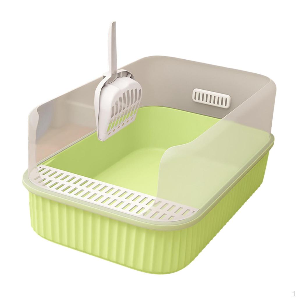 Litter Pan Practical Open Top Kitten Box Anti Splashing Removable High Sides Large Cat Bedpan