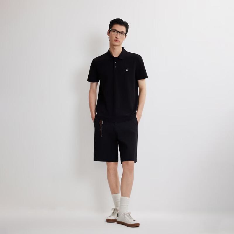 JACK&JONES Men's Spring 3D Embroidered Business Casual Short Sleeve Polo Shirt