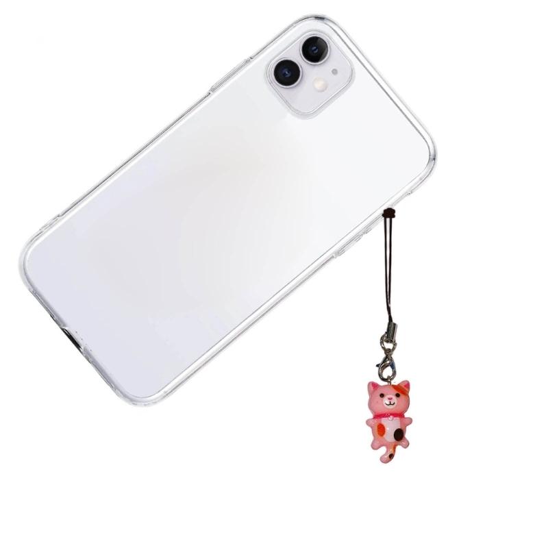 Cute Cat Pendant Phone Chain Strap Lanyard Kitten Keychain Backpack Ornaments
