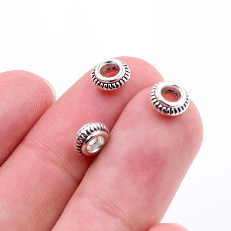 50pcs 5mm Wheel Spacer Beads, Alloy DIY Jewelry Accessories for Bracelets & Necklaces, 40g