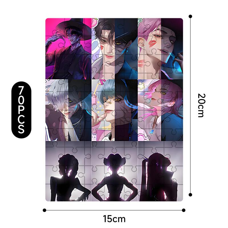 New Kpop Demon Hunters 20*15Cm Jigsaw Puzzle Toys Rumi Mira Zoey Huntrix Character Pattern Board Game Home Decor Children Gifts