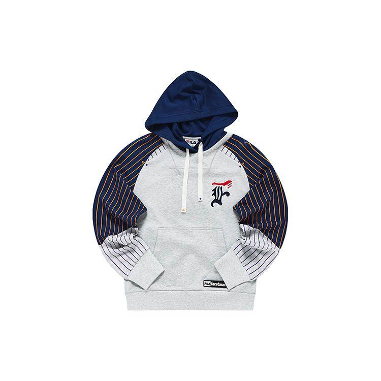 Fila Fusion Color Block Striped Hoodie Women Hoodies Silver Gray T11W317204F-MG
