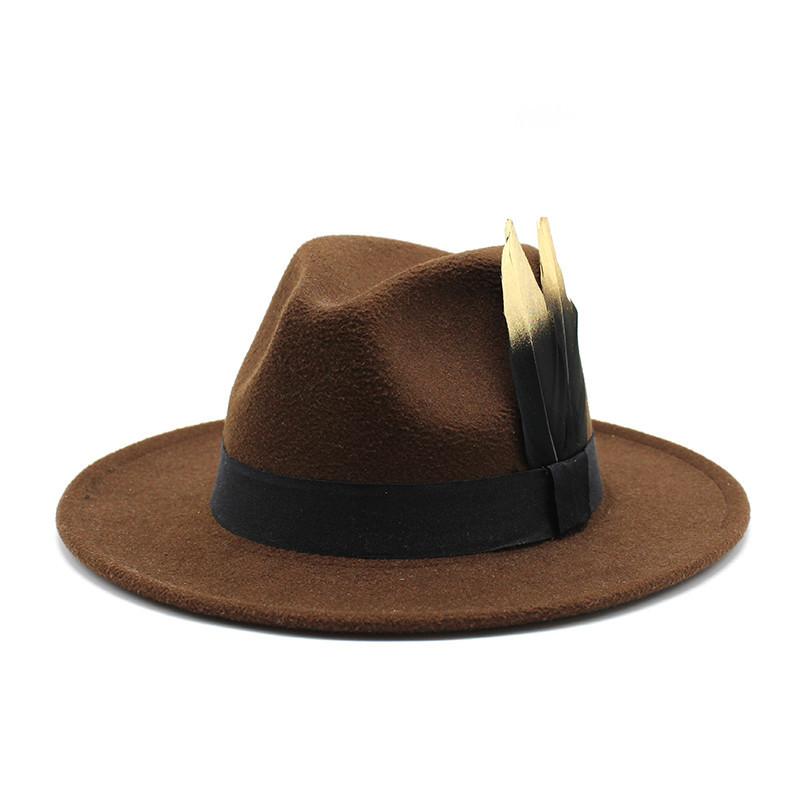 Panama Top Hat British Versatile Flat Edge Jazz Hat Woolen Top Hat Men'S And Women'S Hats