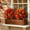 Lifelike Faux Flowers for Every Season Artificial Fall Outdoors Fake Autumn Topiary Ball UV Resistant Mums with Ground Natural Looking Greenery