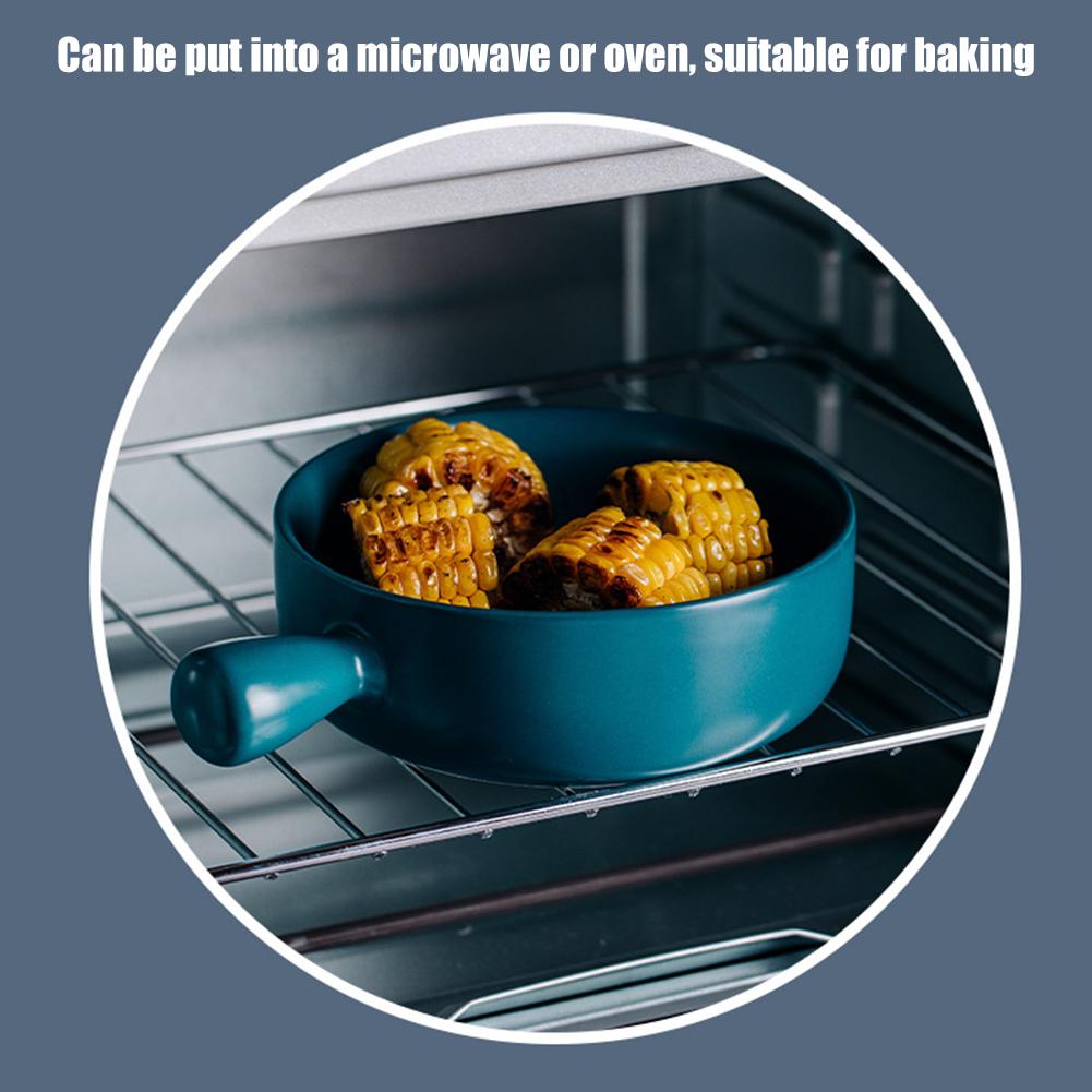 Nordische Keramik Instant-Nudel-Schüssel mit Griff Frühstück Reis Backschüssel Dessert Suppe Obstsalatschüssel