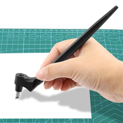 Řezací pero pro řemesla s 360° otočnými čepelemi Nerezová ocel Umělecký řezací nástroj se 3 vyměnitelnými čepelemi Řemeslný řezač
